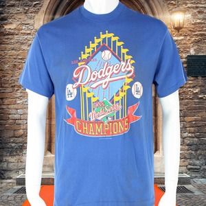 80s Vintage Los Angeles Dodgers 1988 World Series Champions Tee T Shirt M